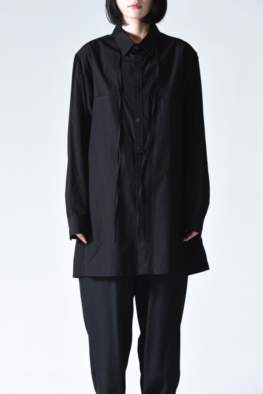 Y's for men COTTON BROADCLOTH PANEL SHIRT WITH COLLAR CORD Y's for men COTTON BROADCLOTH PANEL SHIRT WITH COLLAR CORD