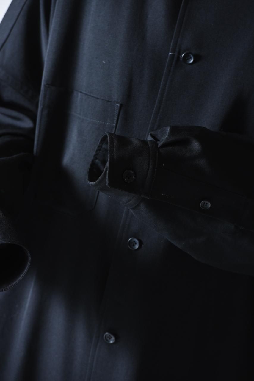 Yohji Yamamoto POUR HOMME シワギャバステンカラーロング Yohji Yamamoto POUR HOMME シワギャバステンカラーロング