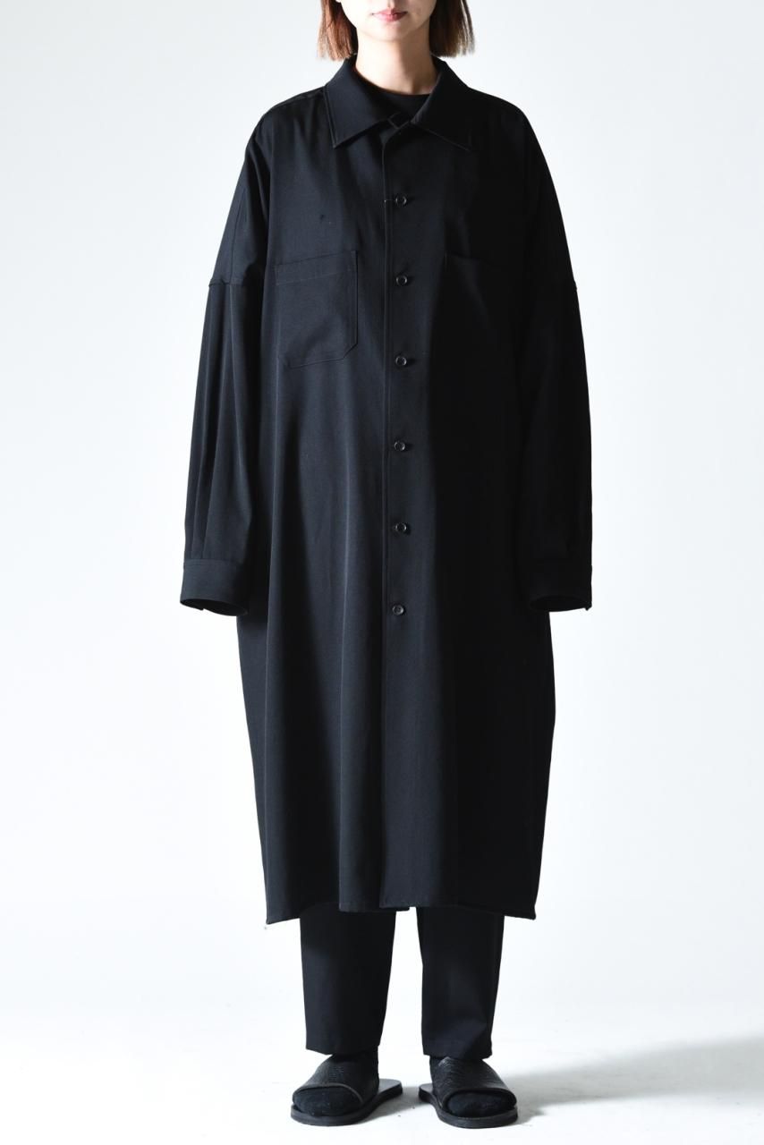 Yohji Yamamoto POUR HOMME シワギャバステンカラーロング Yohji Yamamoto POUR HOMME シワギャバステンカラーロング