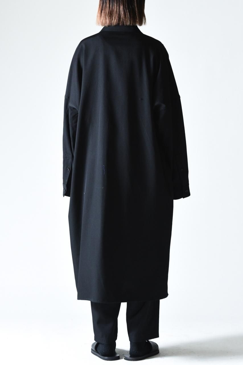 Yohji Yamamoto POUR HOMME シワギャバステンカラーロング Yohji Yamamoto POUR HOMME シワギャバステンカラーロング