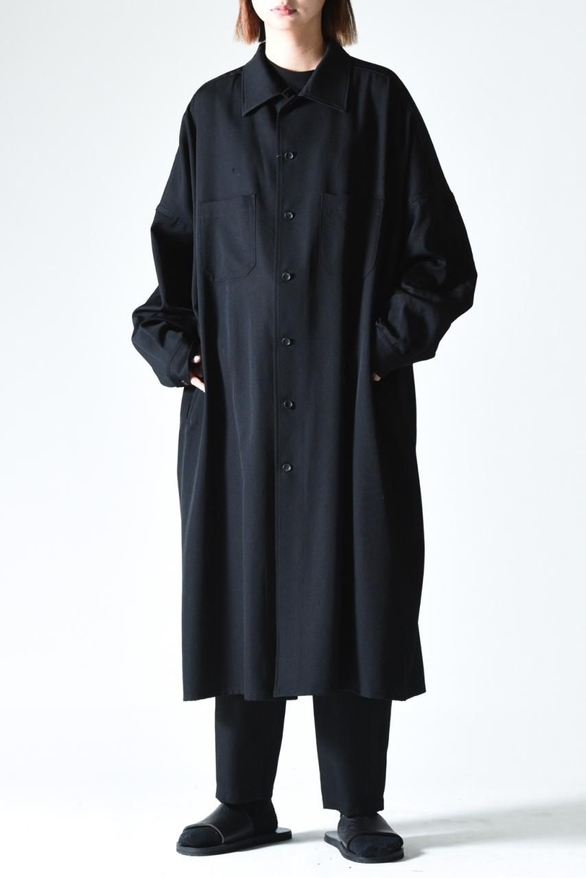 Yohji Yamamoto POUR HOMME シワギャバステンカラーロング Yohji Yamamoto POUR HOMME シワギャバステンカラーロング