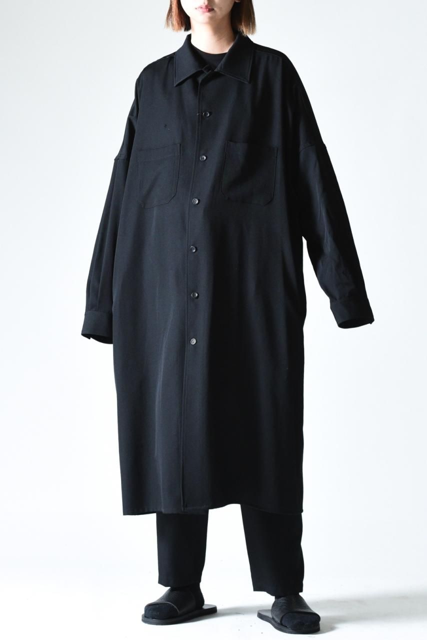 Yohji Yamamoto POUR HOMME シワギャバステンカラーロング Yohji Yamamoto POUR HOMME シワギャバステンカラーロング