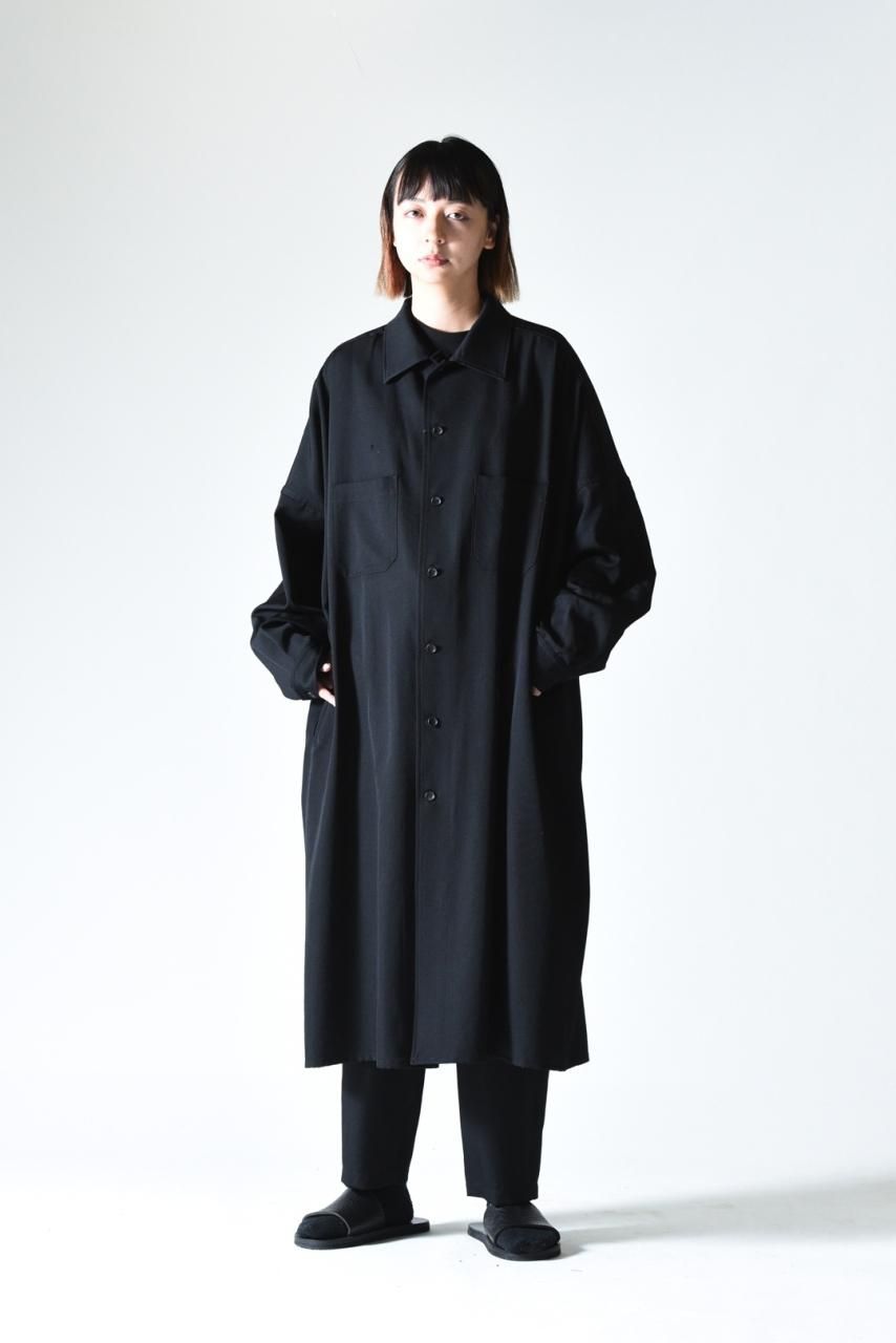 Yohji Yamamoto POUR HOMME シワギャバステンカラーロング Yohji Yamamoto POUR HOMME シワギャバステンカラーロング