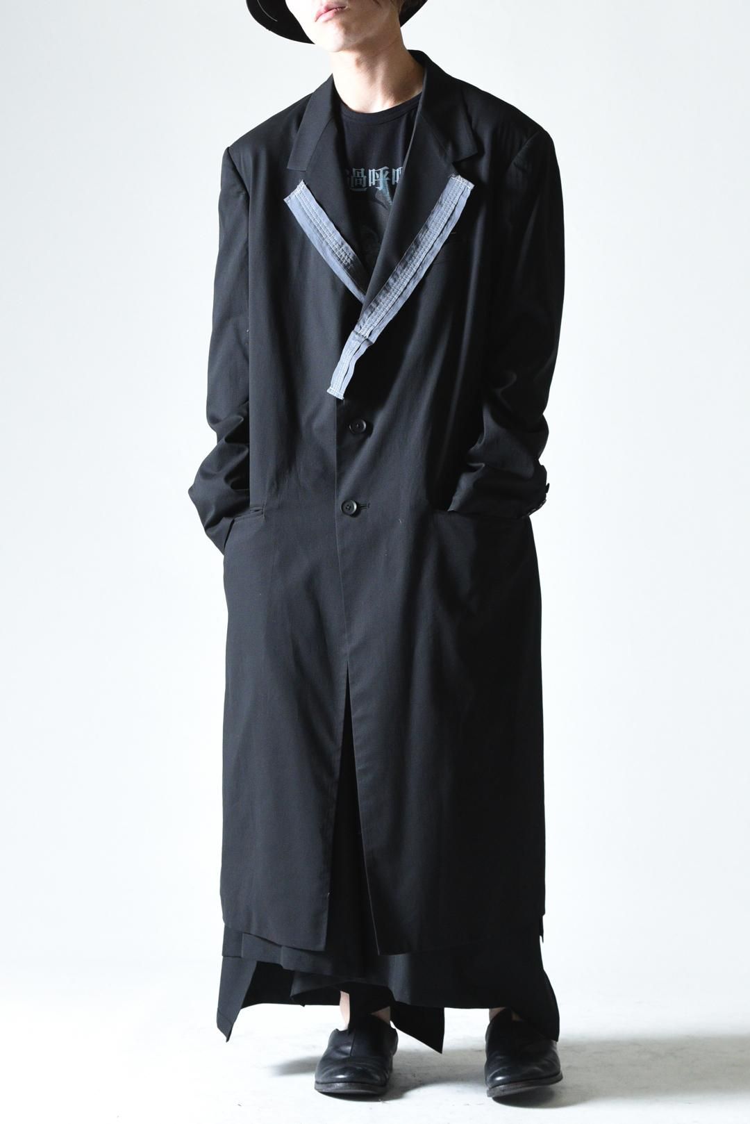 Y's for men COTTON LYOCELL BROAD LONG JACKET WITH DECORATIVE Y's for men COTTON LYOCELL BROAD LONG JACKET WITH DECORATIVE