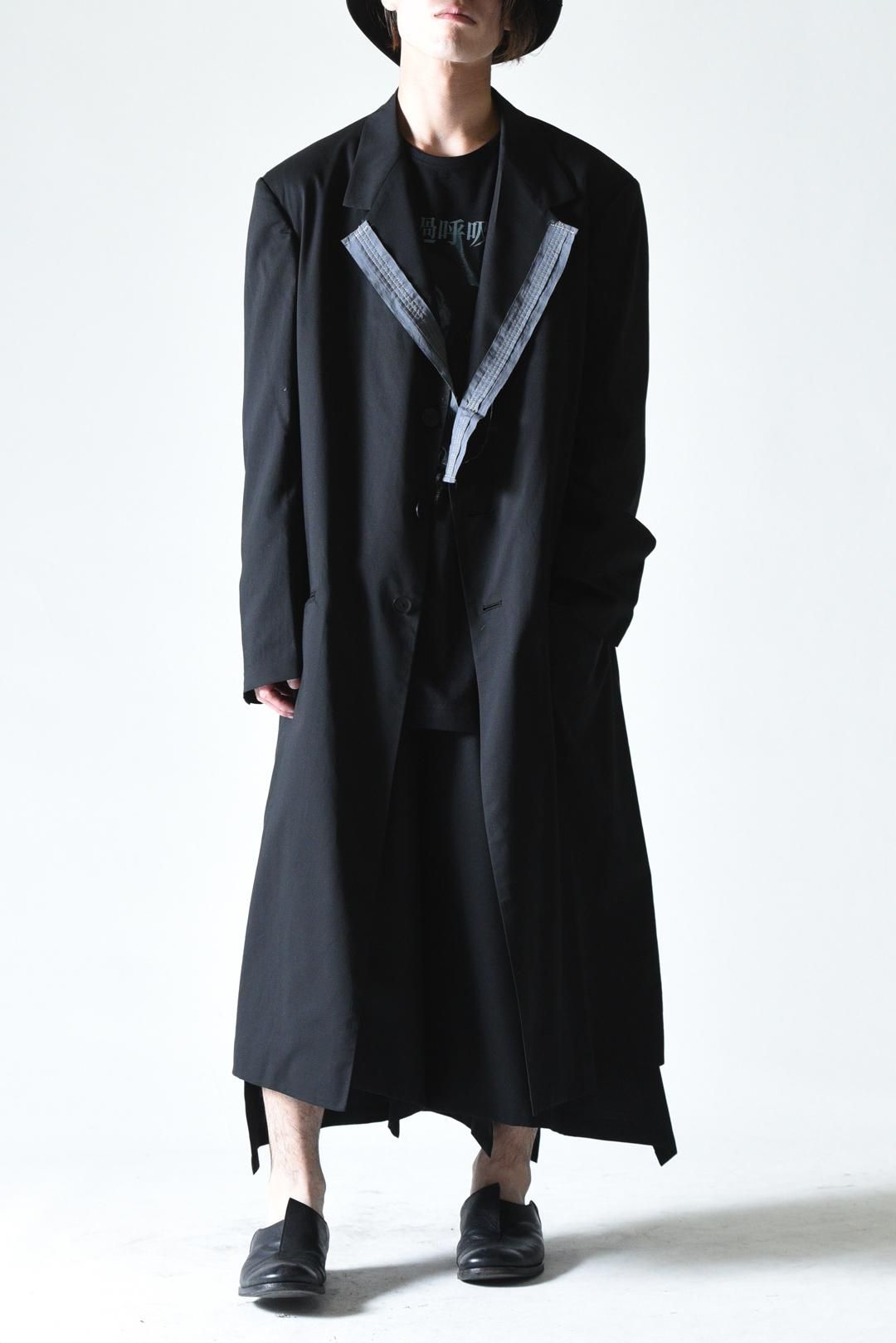 Y's for men COTTON LYOCELL BROAD LONG JACKET WITH DECORATIVE Y's for men COTTON LYOCELL BROAD LONG JACKET WITH DECORATIVE