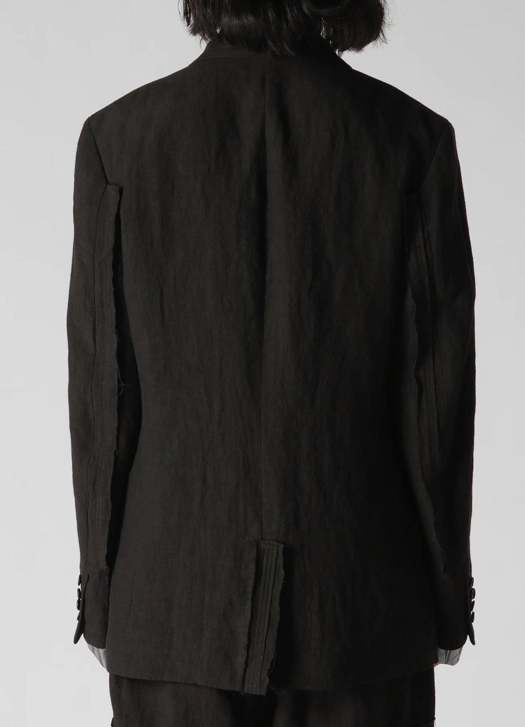Y's for men 40 LINEN 3-BUTTONS JACKET WITH DECORATIVE CLOTH
