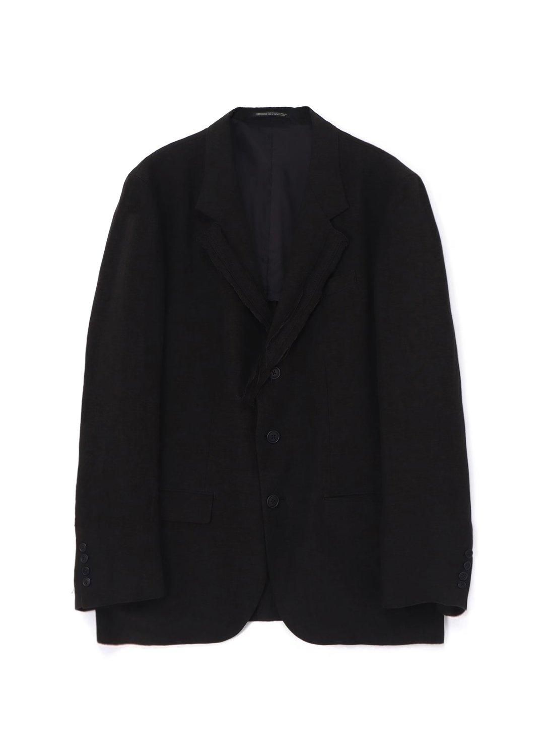 Y's for men 40 LINEN 3-BUTTONS JACKET WITH DECORATIVE CLOTH