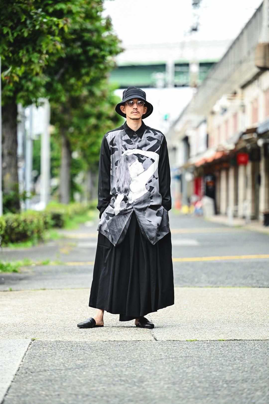 Yohji Yamamoto POUR HOMME 女優プリントロングブラウス - Ka na Yohji Yamamoto POUR HOMME 女優プリントロングブラウス - Ka na