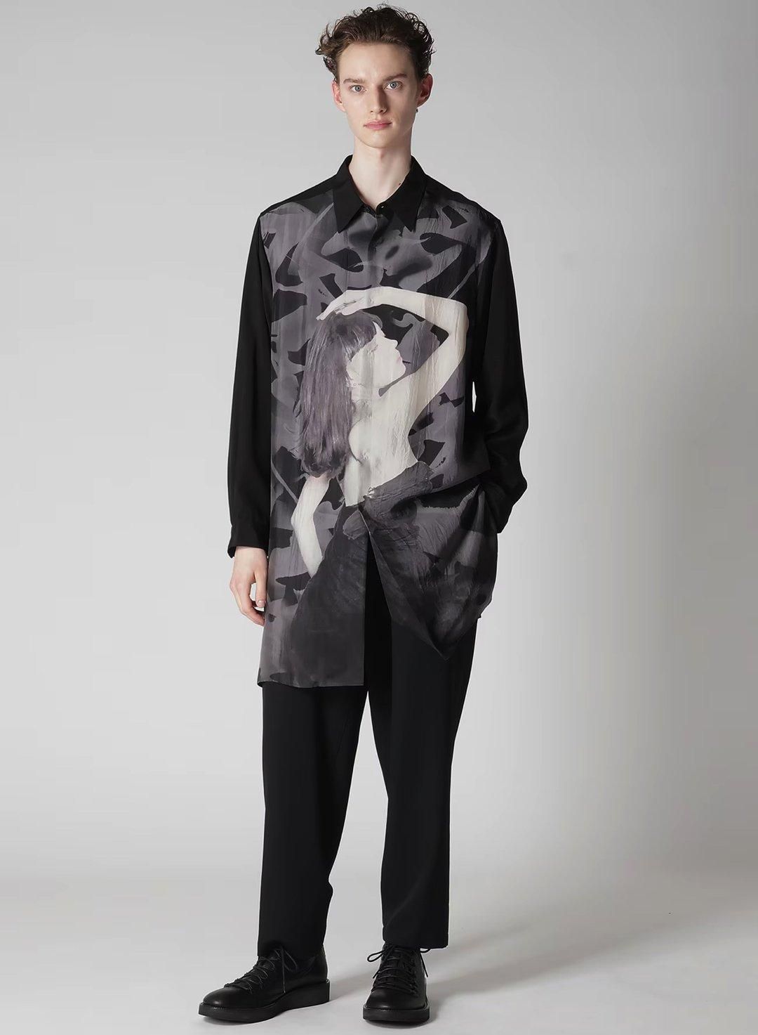 Yohji Yamamoto POUR HOMME 女優プリントロングブラウス - Ka na Yohji Yamamoto POUR HOMME 女優プリントロングブラウス - Ka na