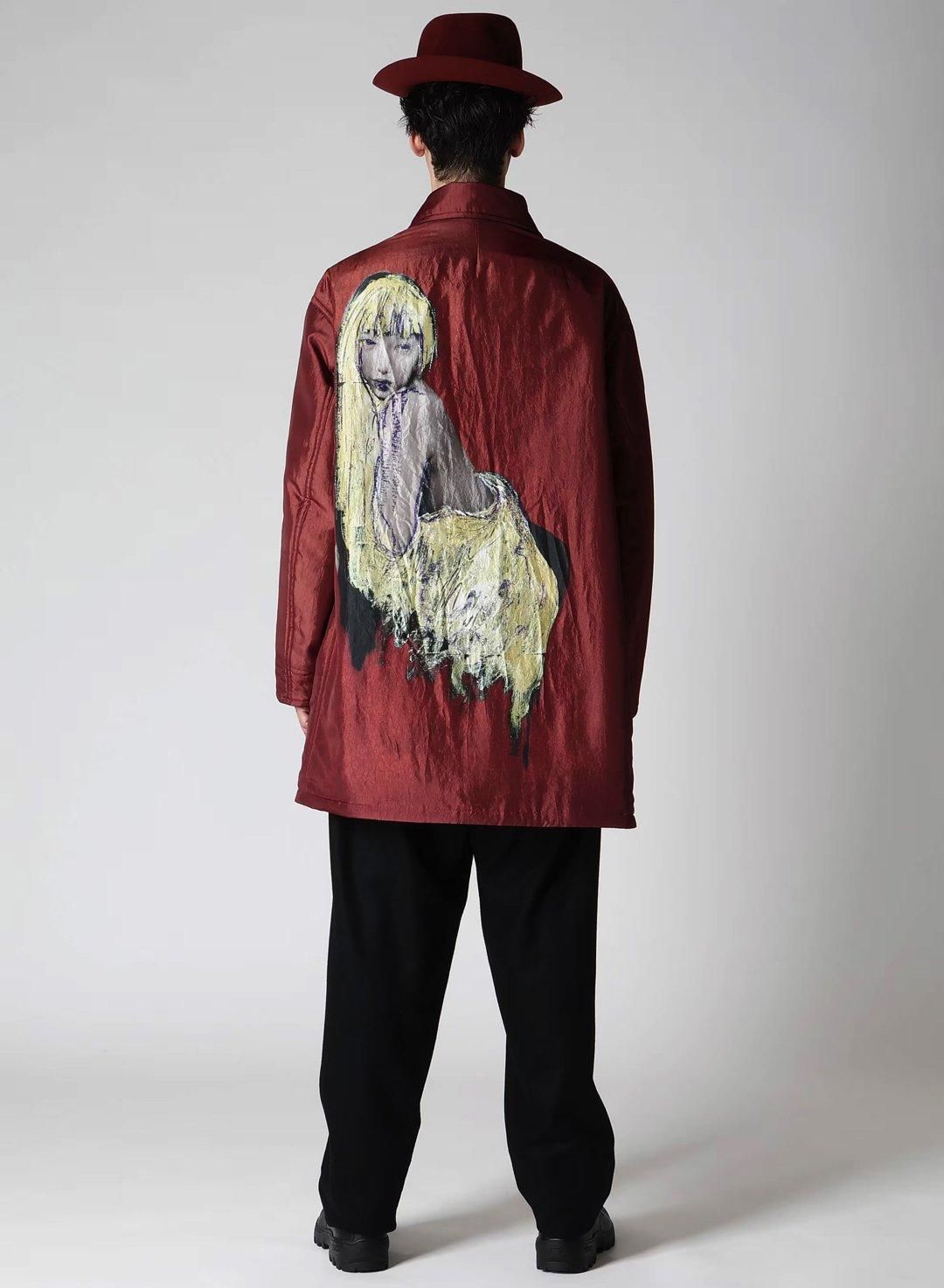 Yohji Yamamoto POUR HOMME 女優プリントリバーシブルコート Yohji Yamamoto POUR HOMME 女優プリントリバーシブルコート