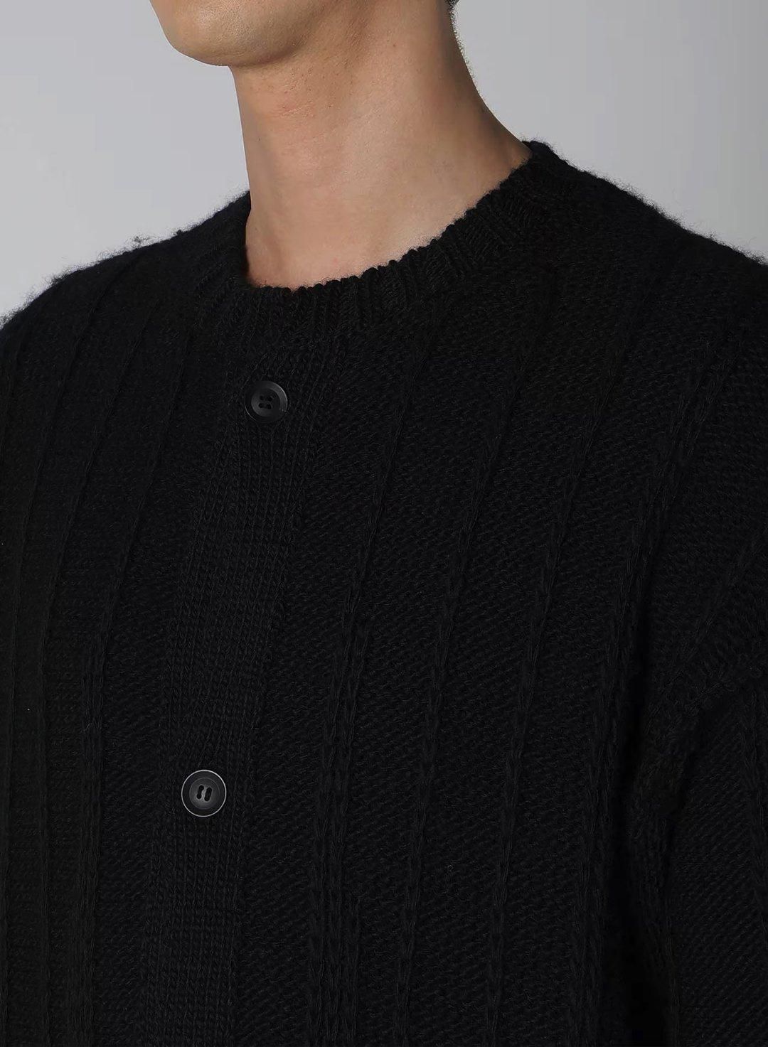 Yohji Yamamoto POUR HOMME 糸ふらしロングニットカーディガン Yohji Yamamoto POUR HOMME 糸ふらしロングニットカーディガン