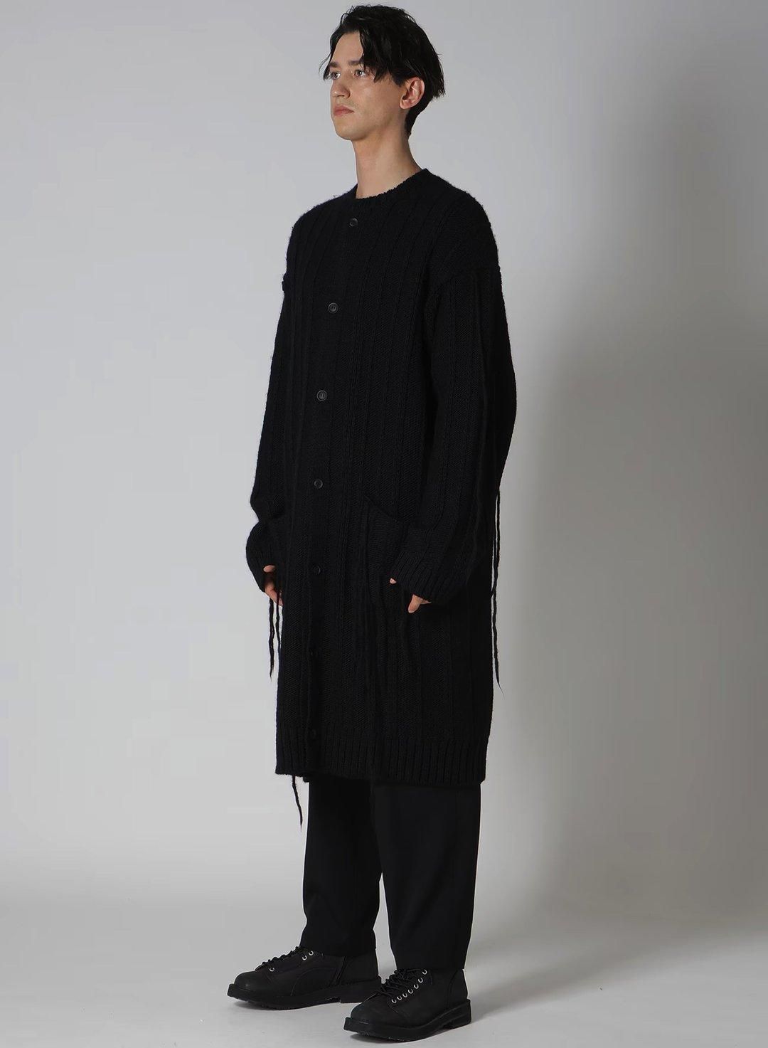 Yohji Yamamoto POUR HOMME 糸ふらしロングニットカーディガン Yohji Yamamoto POUR HOMME 糸ふらしロングニットカーディガン