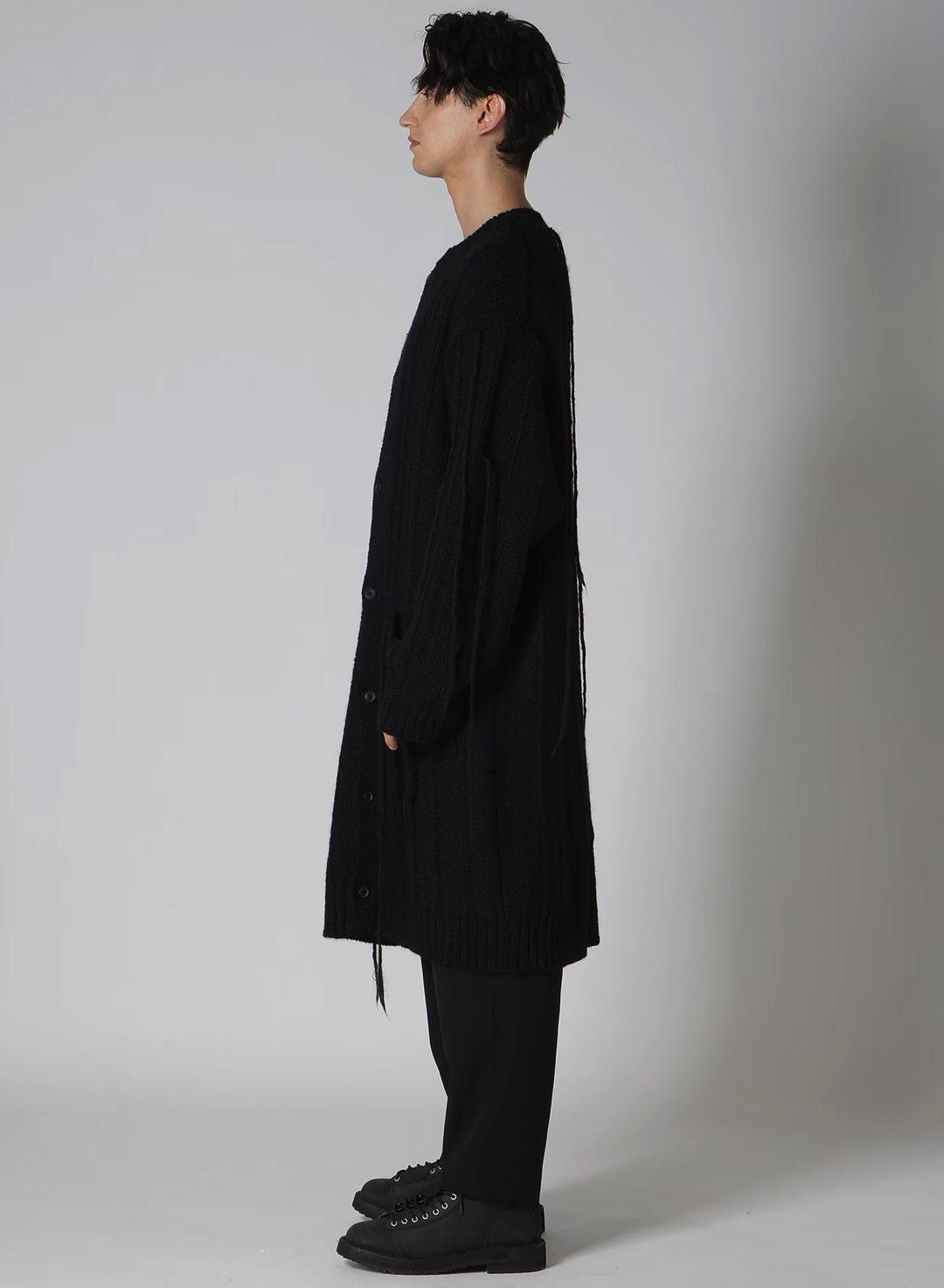 Yohji Yamamoto POUR HOMME 糸ふらしロングニットカーディガン Yohji Yamamoto POUR HOMME 糸ふらしロングニットカーディガン