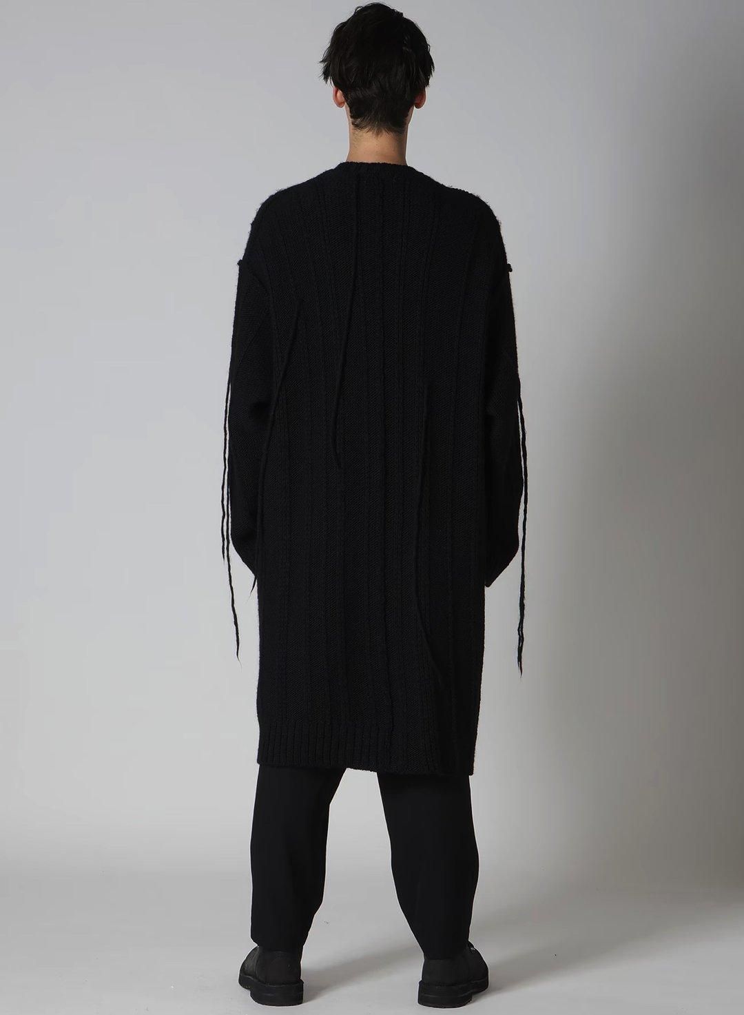 Yohji Yamamoto POUR HOMME 糸ふらしロングニットカーディガン Yohji Yamamoto POUR HOMME 糸ふらしロングニットカーディガン