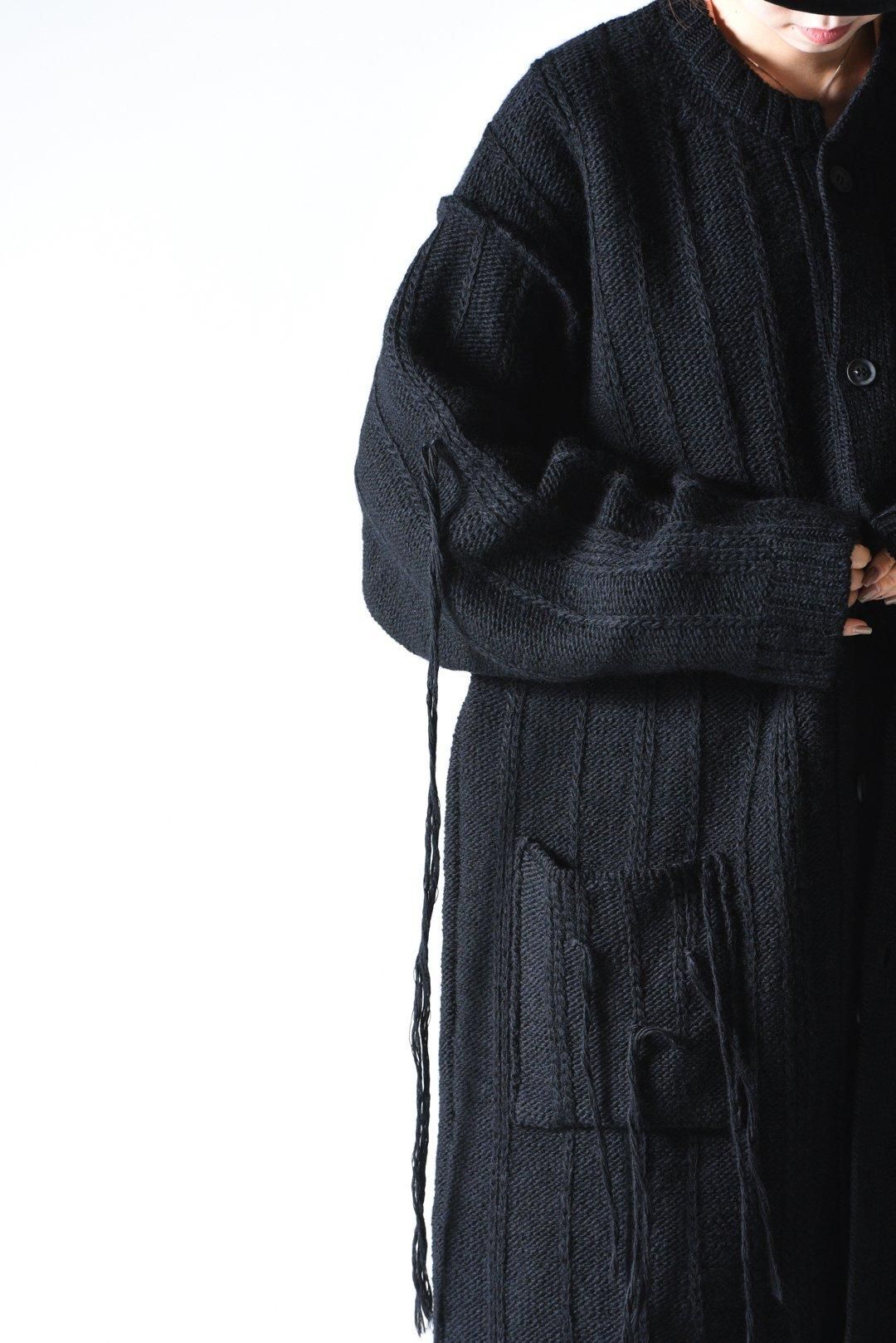 Yohji Yamamoto POUR HOMME 糸ふらしロングニットカーディガン Yohji Yamamoto POUR HOMME 糸ふらしロングニットカーディガン