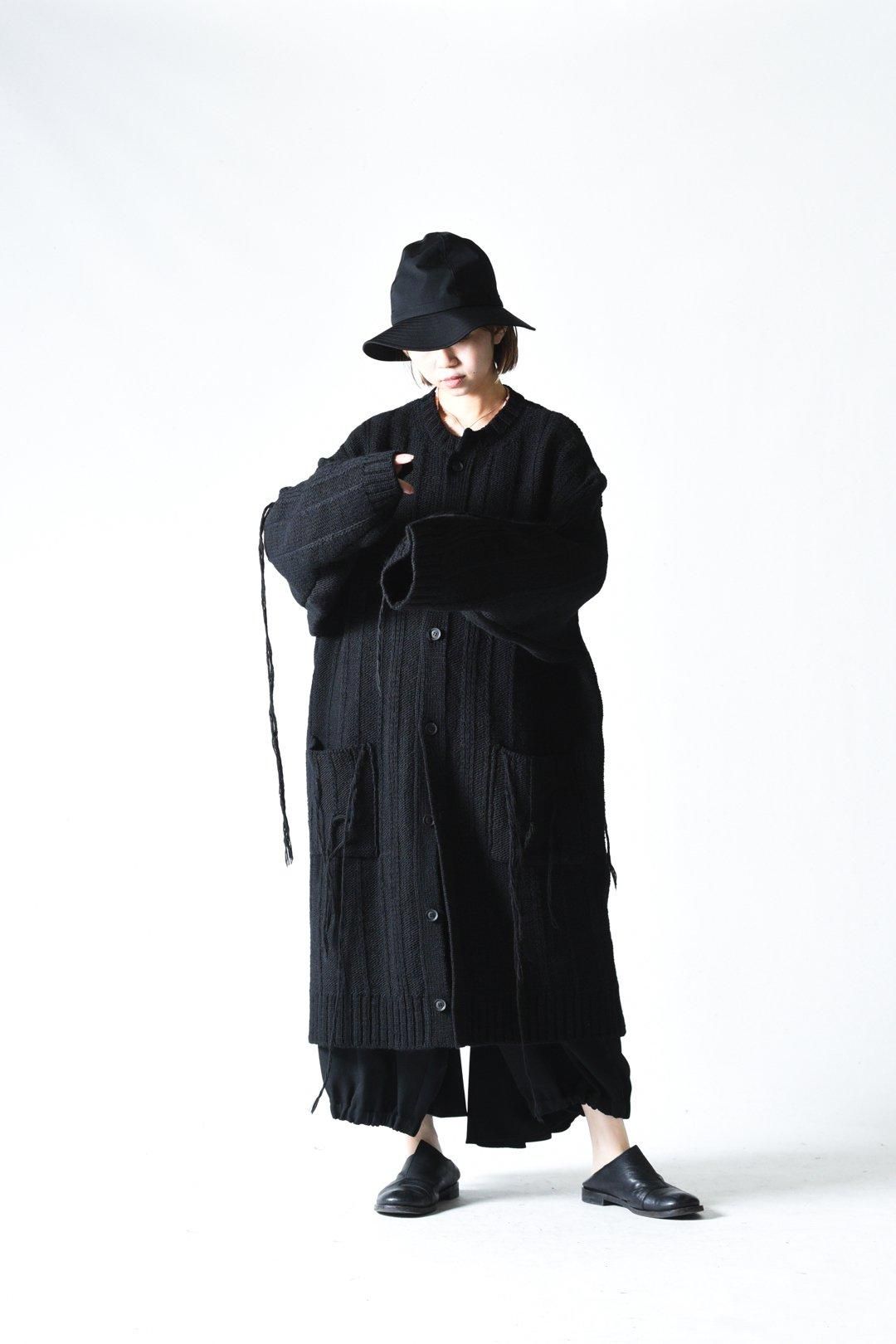Yohji Yamamoto POUR HOMME 糸ふらしロングニットカーディガン Yohji Yamamoto POUR HOMME 糸ふらしロングニットカーディガン