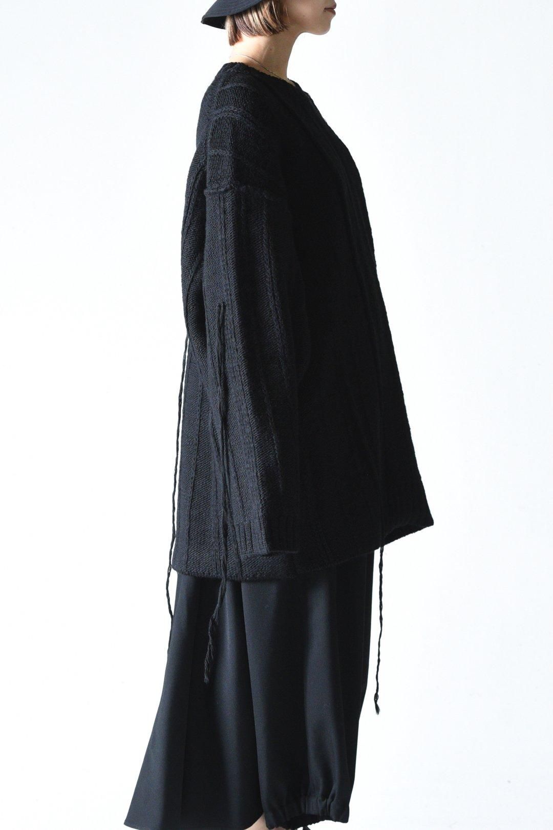 Yohji Yamamoto POUR HOMME 糸ふらしオーバーサイズ切替ニット Yohji Yamamoto POUR HOMME 糸ふらしオーバーサイズ切替ニット