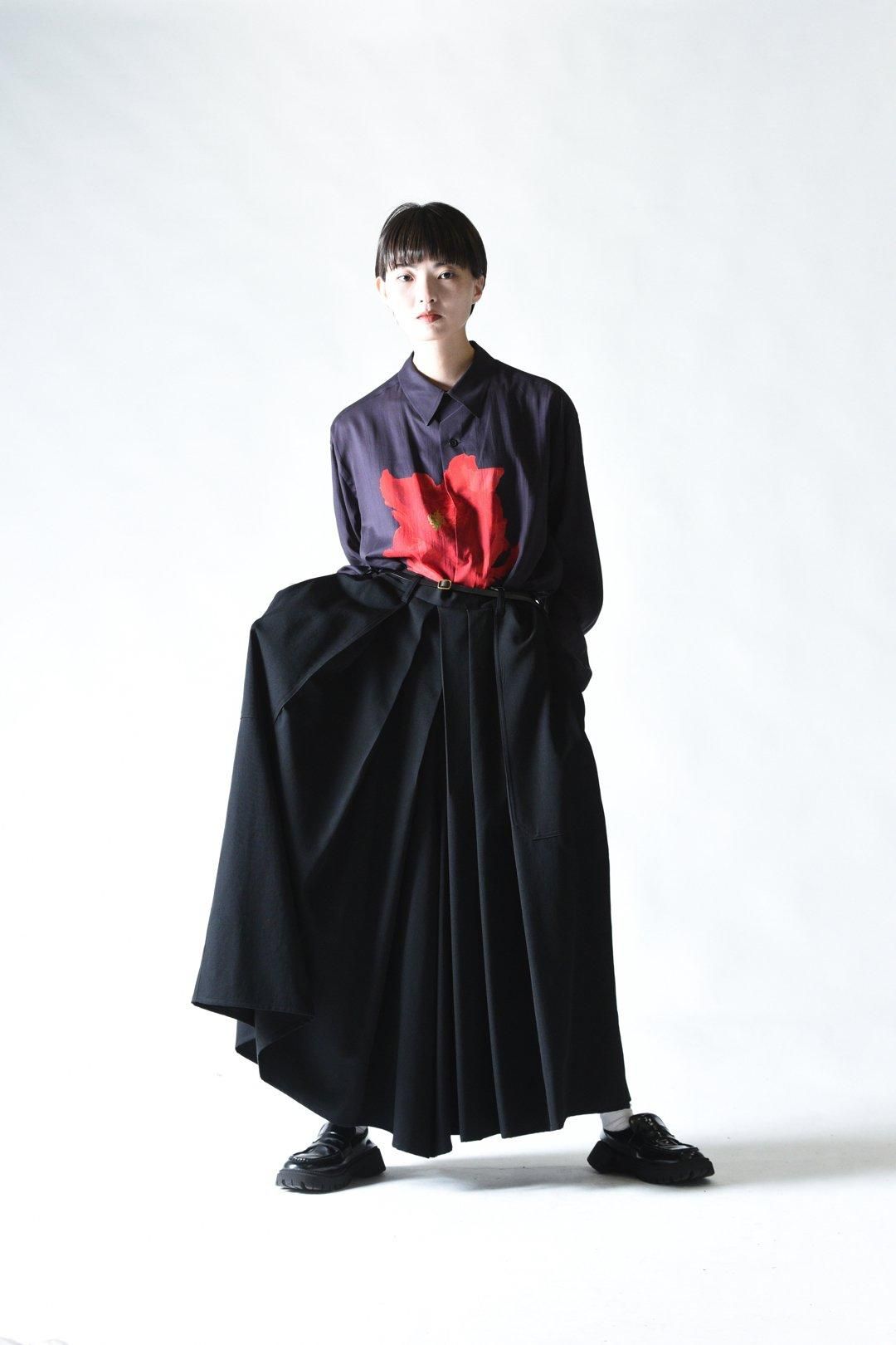 【未開封】✴︎世界でも希少なローズ✴︎ローズタッチ3本セット‼️ Y's for men DEEP BLACK BIG SHIRT WITH LARGE RED FLOWER - Ka
