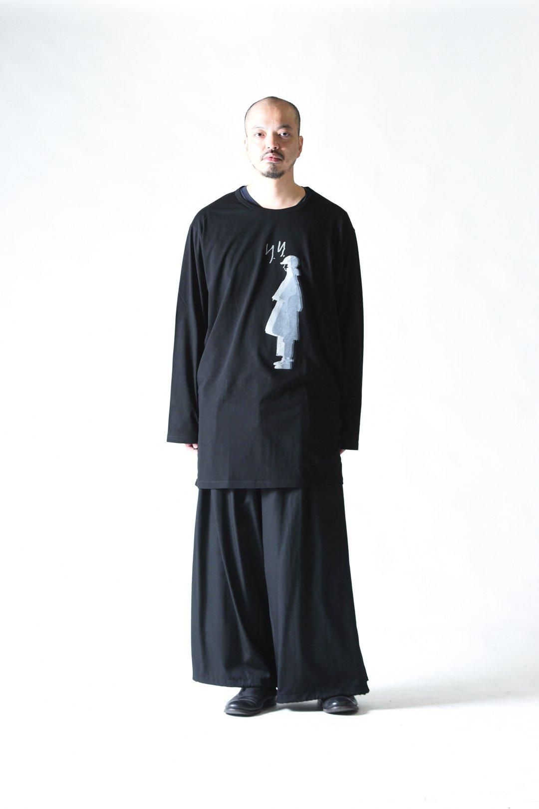 ヨウジヤマモト ロングスリーブ Yohji Yamamoto POUR HOMME 「デッサン画」プリントBIGロング
