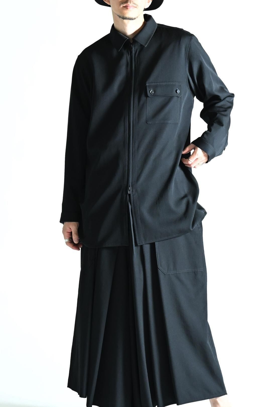 Yohji Yamamoto POUR HOMME ウールギャバジンファスナーブラウス