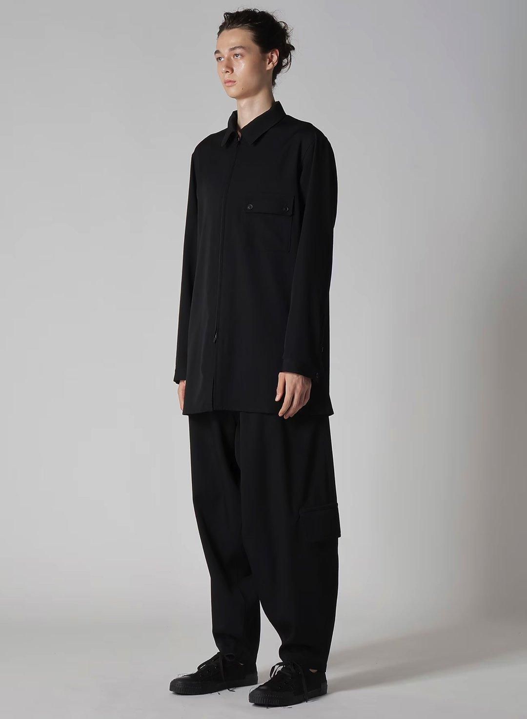 Yohji Yamamoto POUR HOMME ウールギャバジンファスナーブラウス