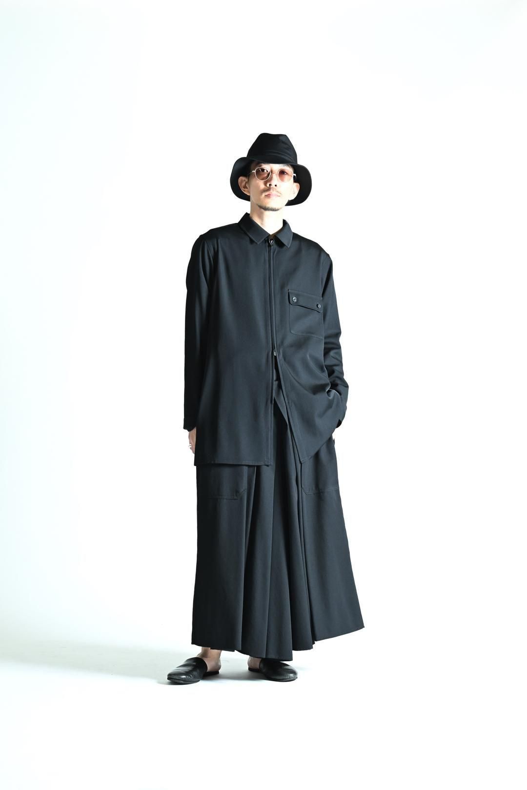 Yohji Yamamoto POUR HOMME ウールギャバジンファスナーブラウス