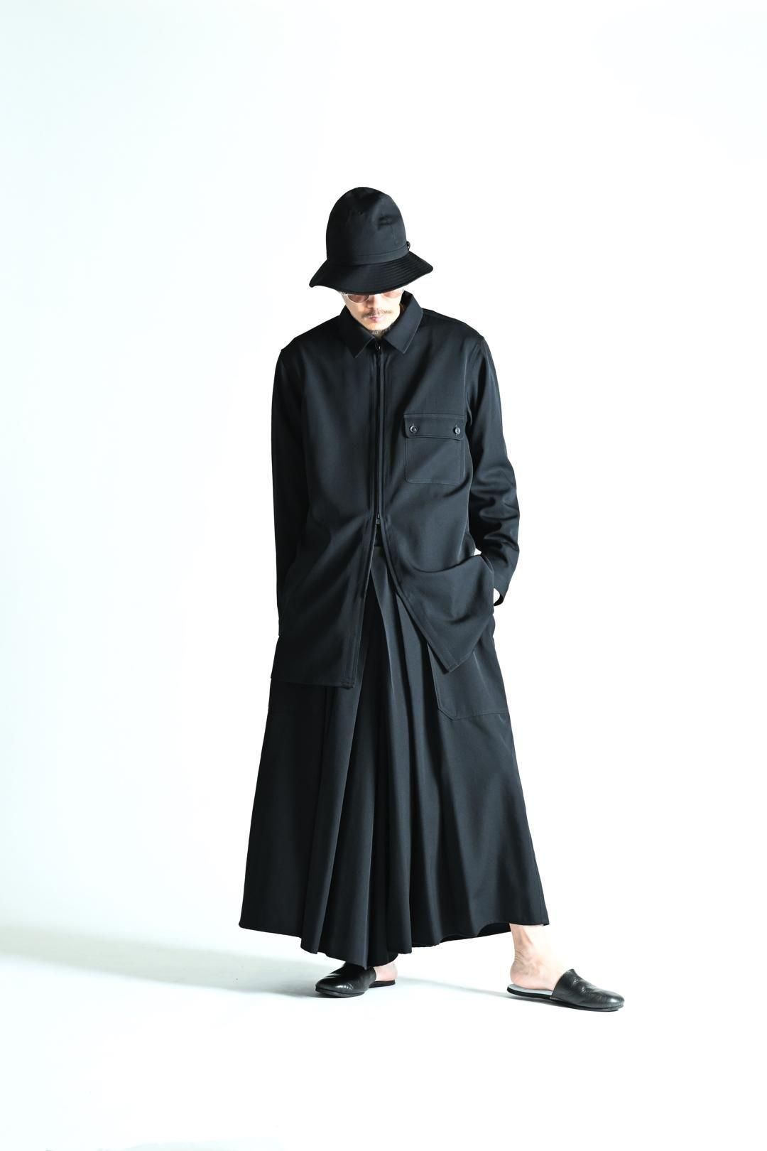 【美品】ウールギャバZIPブラウス　シャツコート　YohjiYamamoto yohji yamamoto - pour homme | シャツコート表縫い代 (メンズ