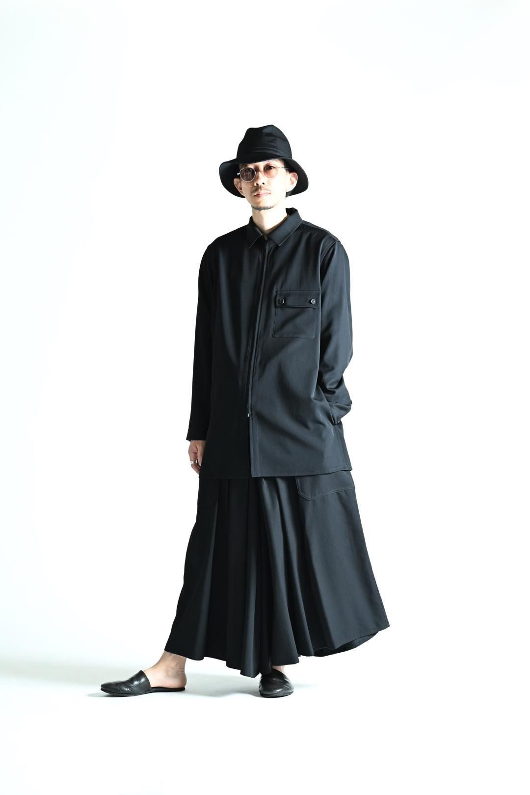 Yohji Yamamoto POUR HOMME ウールギャバジンファスナーブラウス
