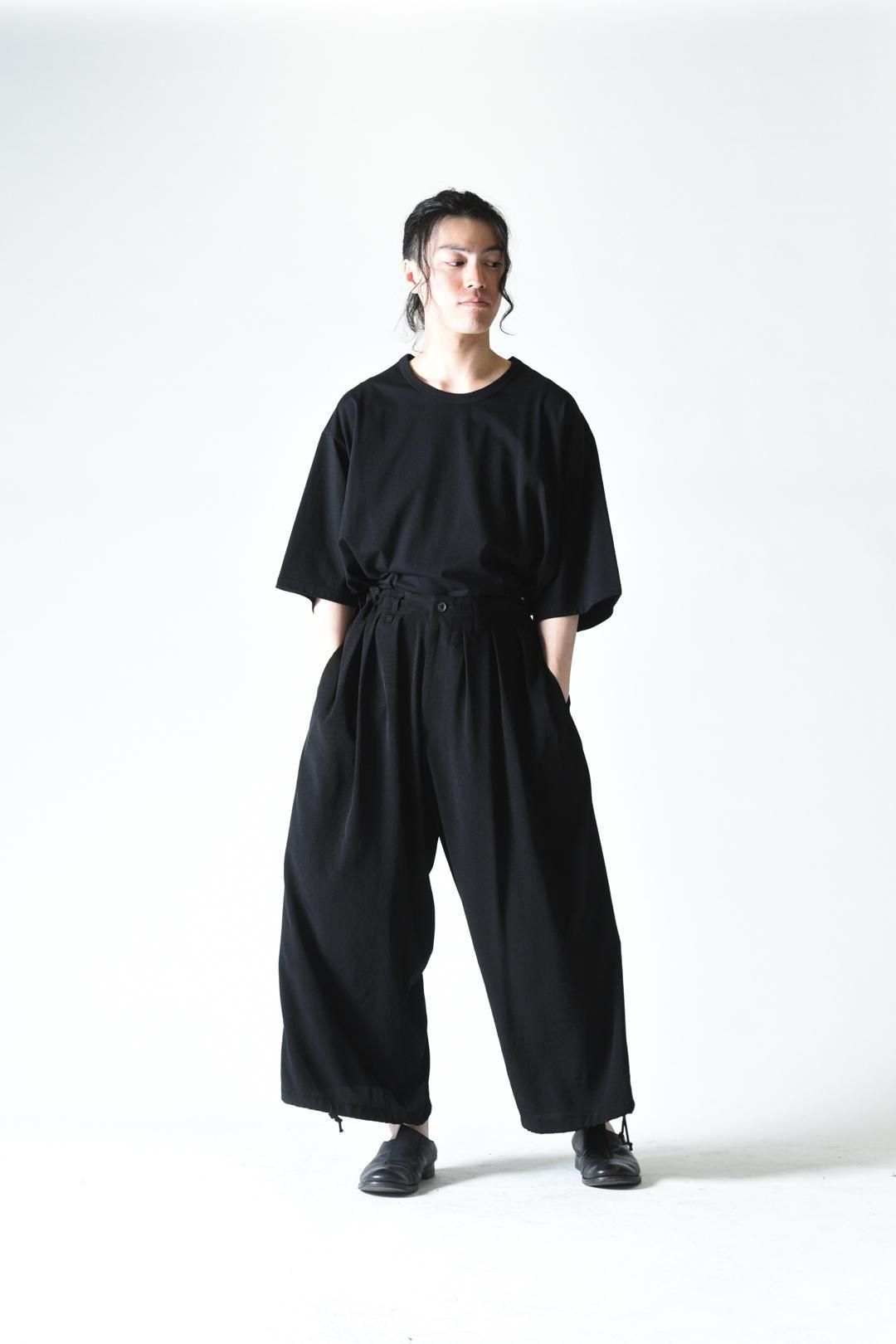 Yohji Yamamoto pourhommeトリアセテート裾タブパンツ ヨウジヤマモトプールオムYohji Yamamoto POUR HOMME