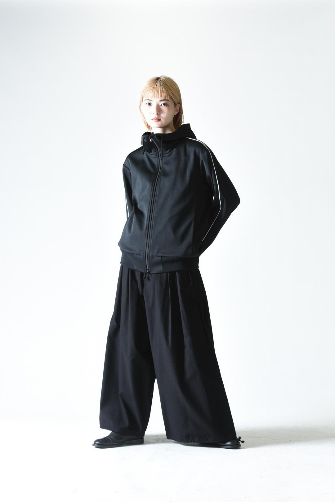 楽一番　Ground Y デシン素材 ブラック フード付き ロングＪＫ Ground Y フードトラックジャケット - Ka na ta,Yohji Yamamoto取扱