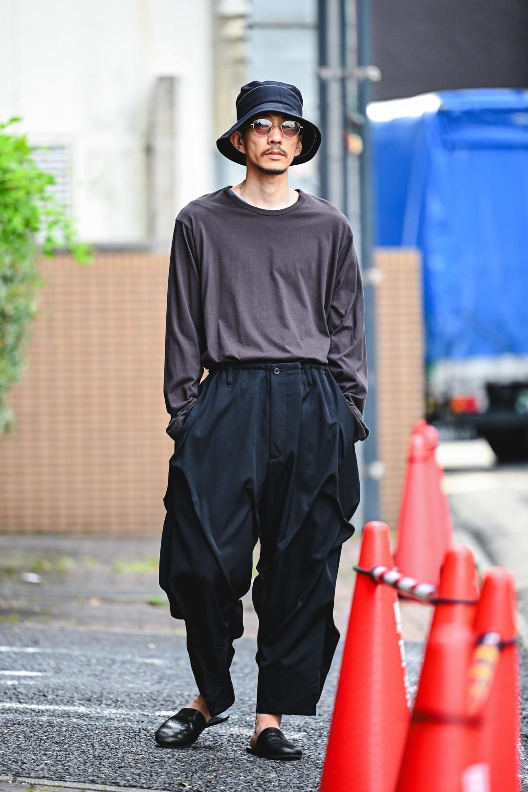 Yohji Yamamoto POUR HOMME ウールギャバジンランダムタックパンツ