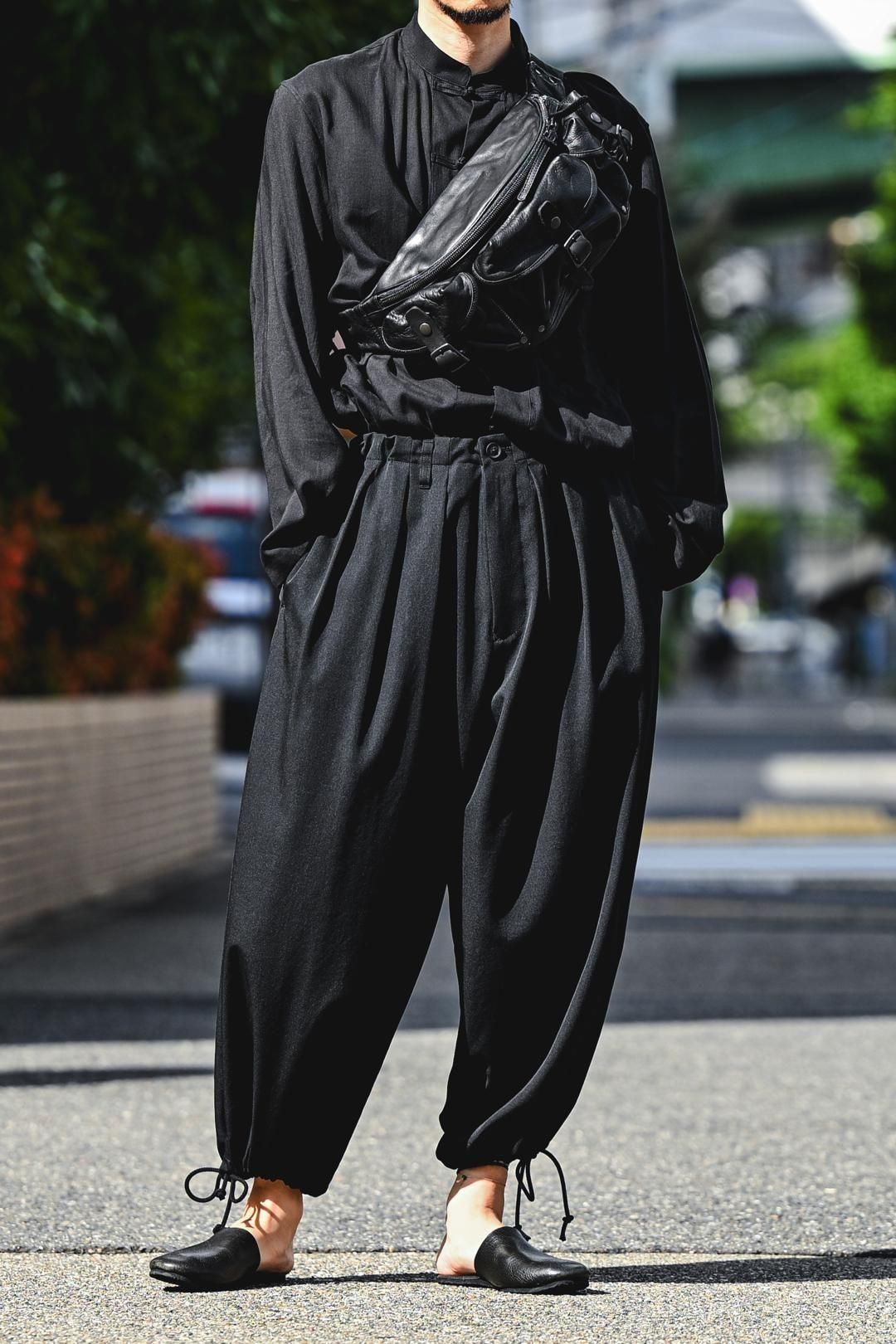 Yohji Yamamoto POUR HOMME ウールギャバジン細バルーンパンツ