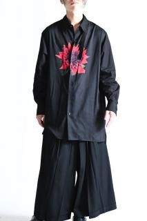 Y's for men OVERSIZED SHIRT BROAD AND CELLULOSE BLACK DAHLIA