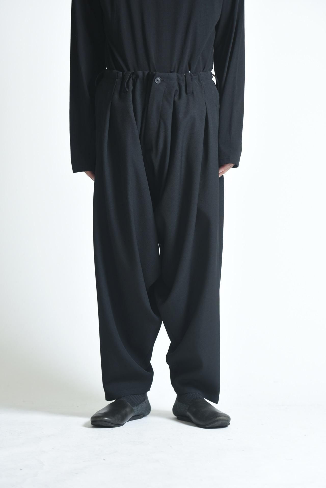 yohji yamamoto pour homme ギャバ 内股 ドレープパンツ Yohji Yamamoto POUR HOMME】ARMY GABARDINE DRAPE PANTS｜内股
