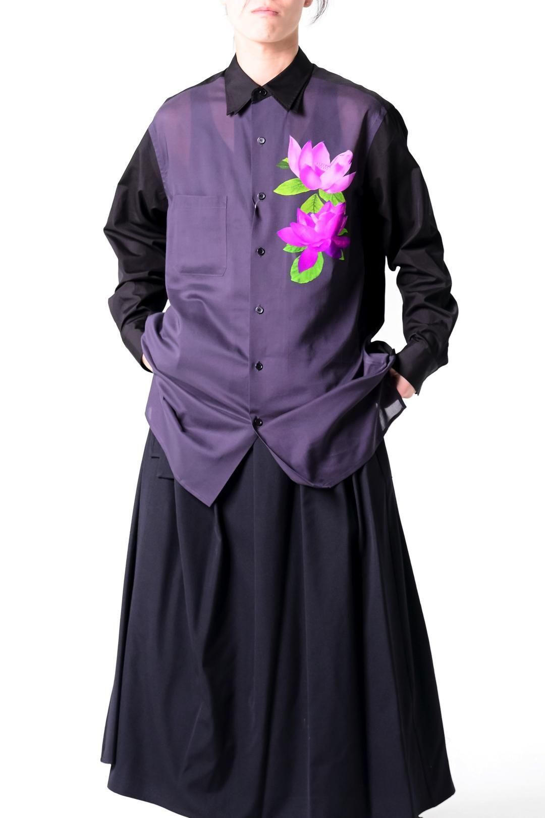 Yohji Yamamoto シャツ Y's for men DOUBLE COLLAR SHIRT BROAD AND CELLULOSE GRAY LOTUS