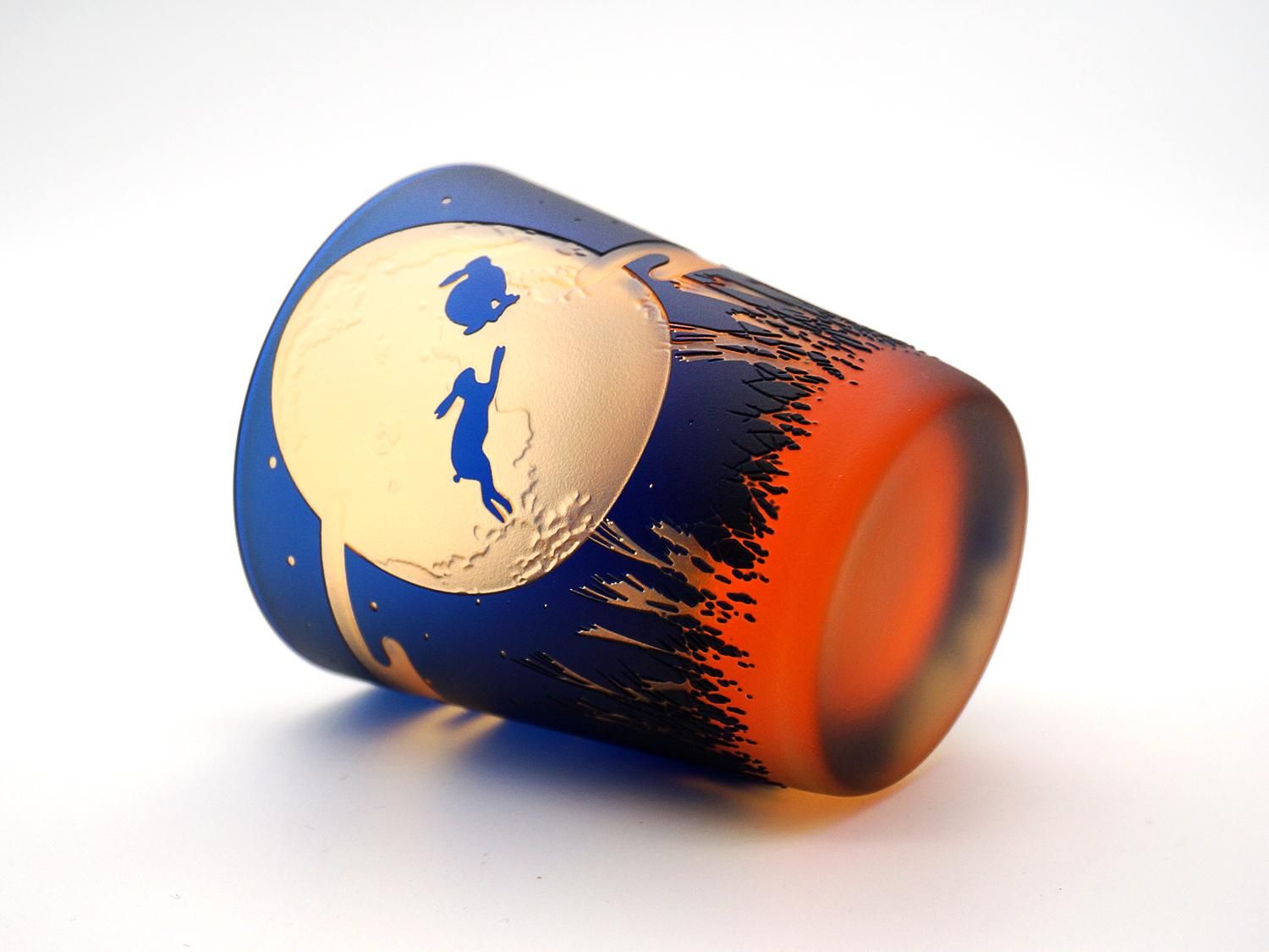 月見兎【黄丹藍染】 - crafterior / クラフテリア 硝子工芸店