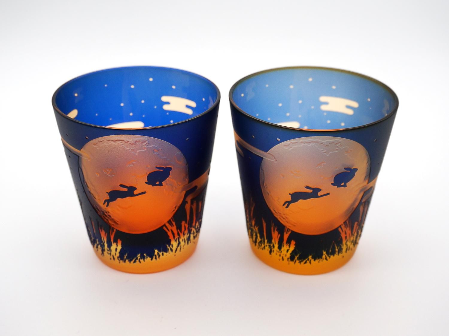 月見兎【黄丹藍染】 - crafterior / クラフテリア 硝子工芸店