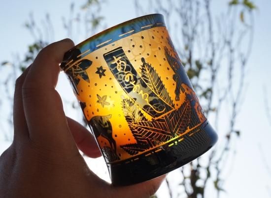 猪鹿蝶盃【黄丹藍染】 - crafterior / クラフテリア 硝子工芸店