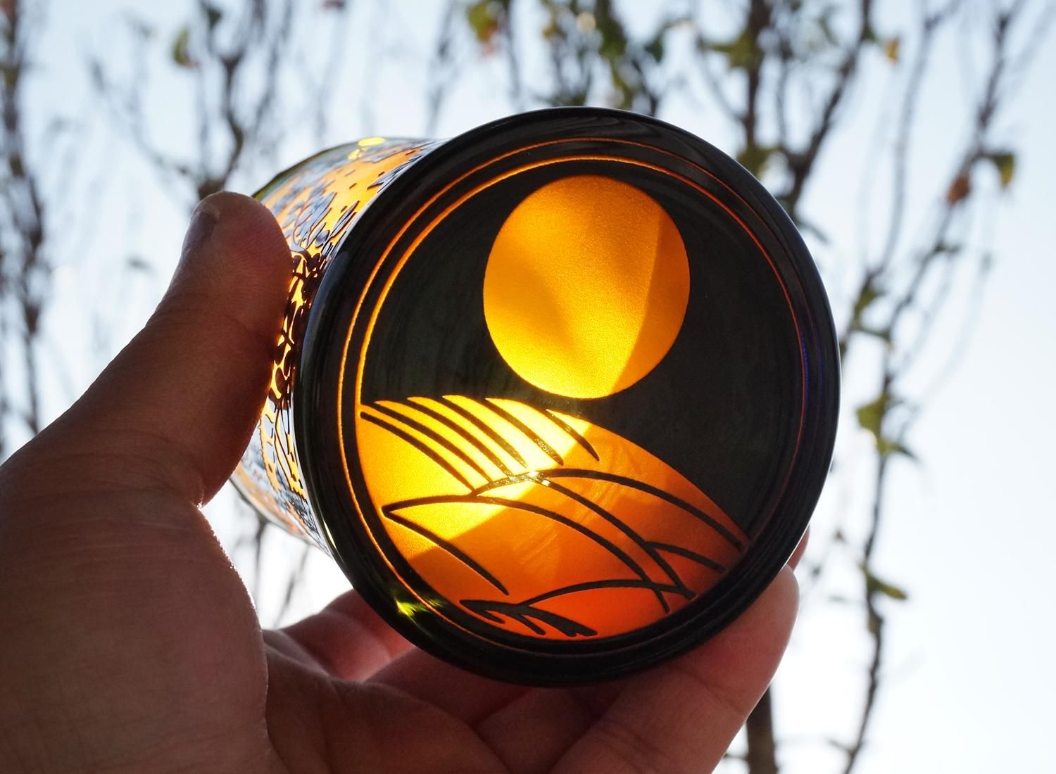 猪鹿蝶盃【黄丹藍染】 - crafterior / クラフテリア 硝子工芸店