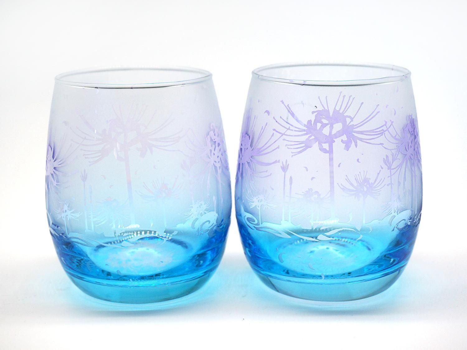 彼岸燦花【紅菖蒲/宍黄金】 | ロックグラス 彼岸花 彫刻 - crafterior