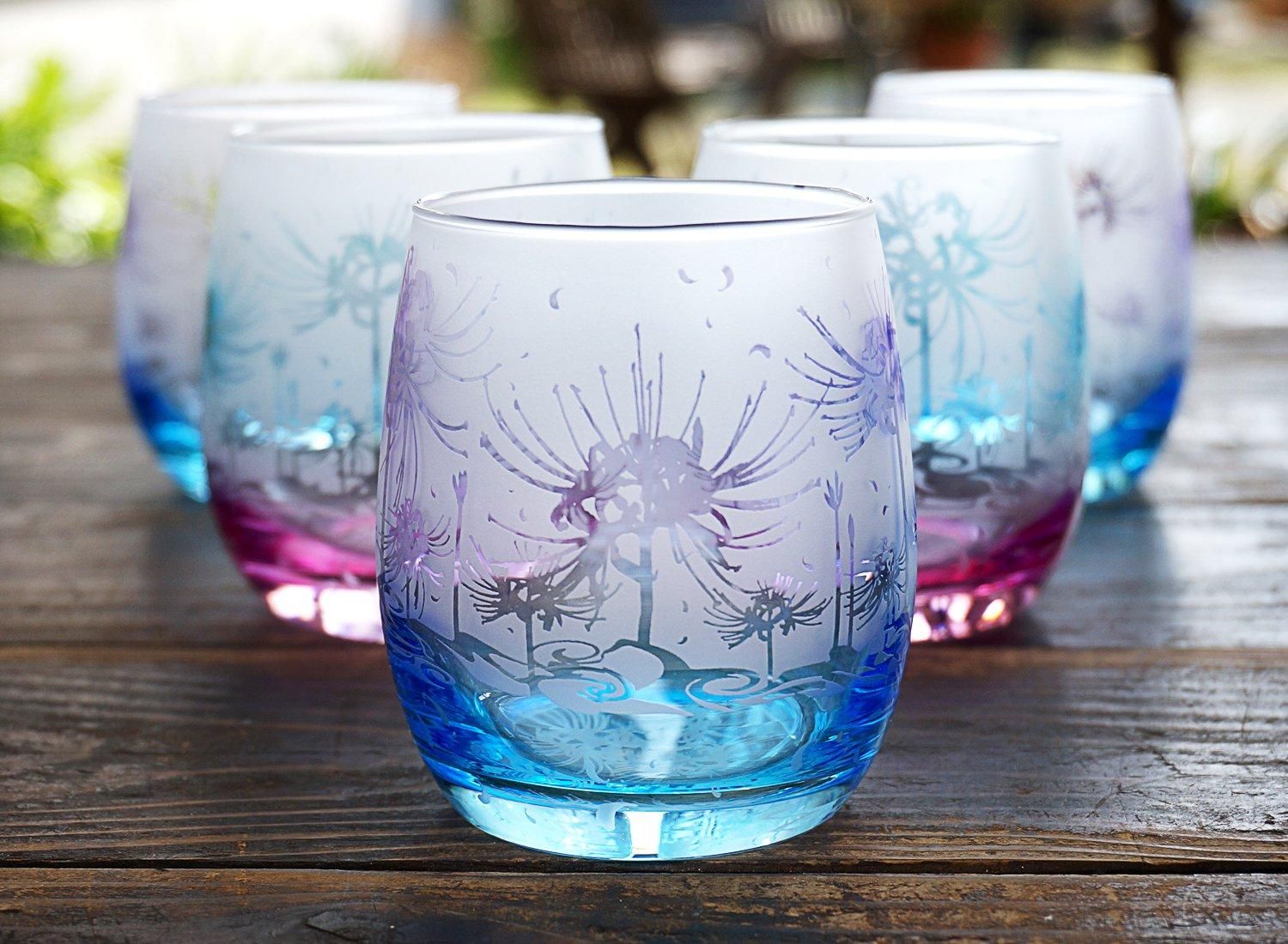 彼岸燦花【紅菖蒲/宍黄金】 | ロックグラス 彼岸花 彫刻 - crafterior