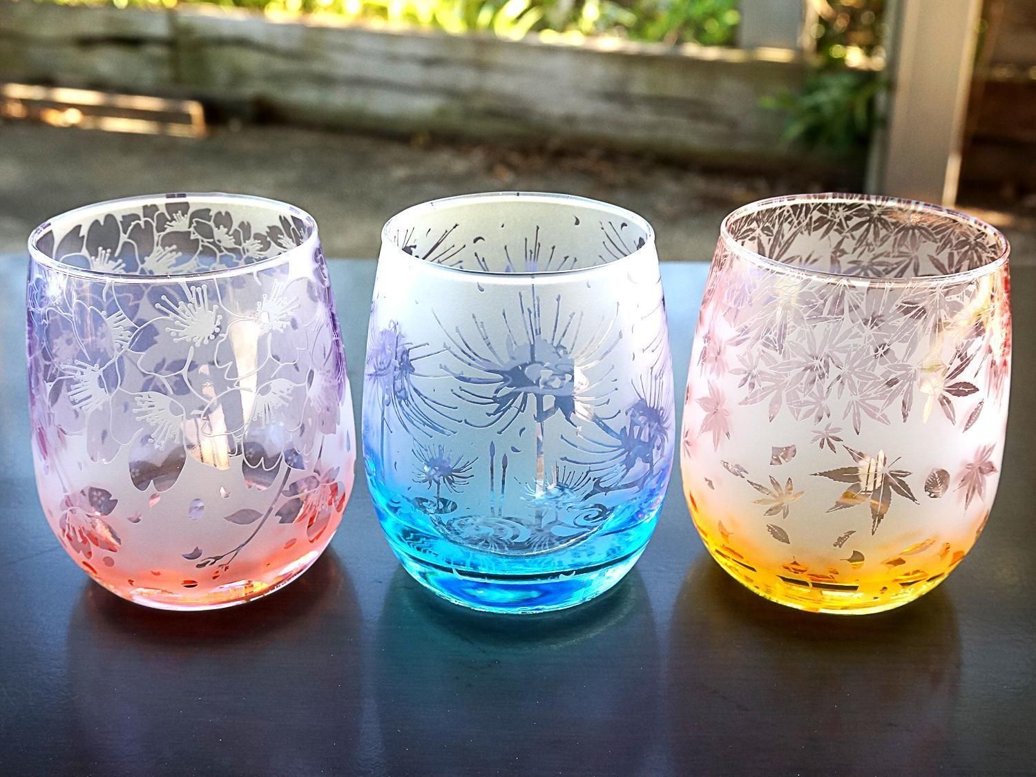 彼岸燦花【紅菖蒲/宍黄金】 | ロックグラス 彼岸花 彫刻 - crafterior