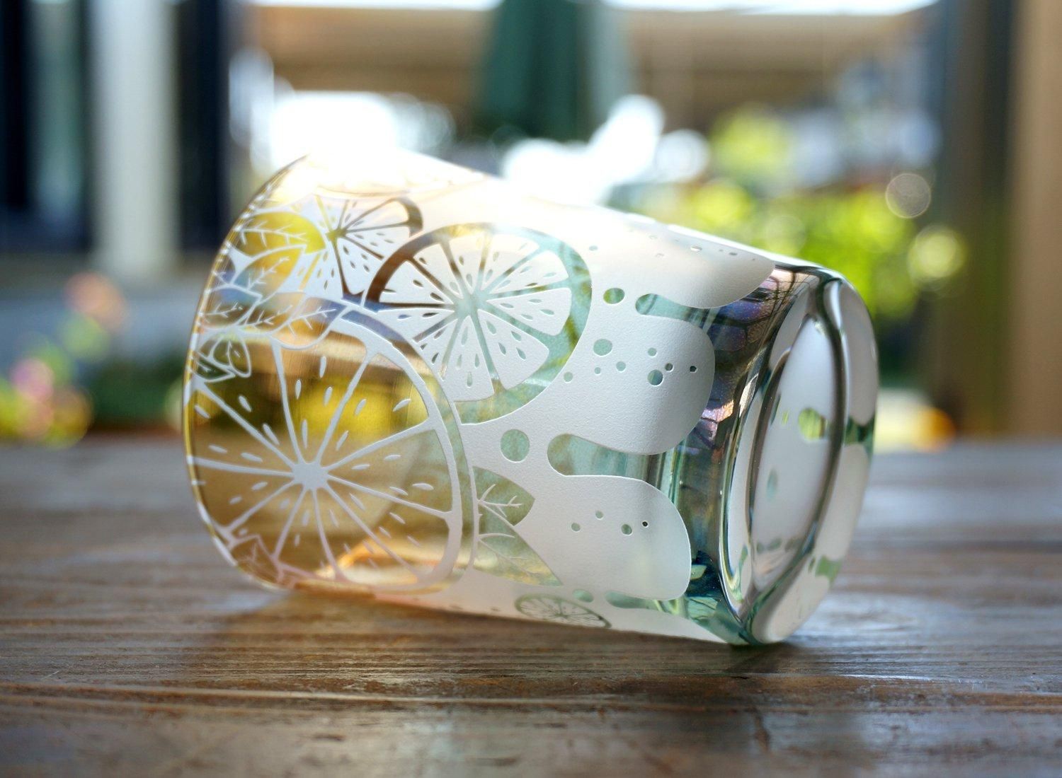 レモネライムグラス【Citrus】 | シャボングラス 彫刻 グラス