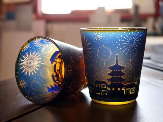 火華街 | 黄丹藍染 - crafterior / クラフテリア 硝子工芸店