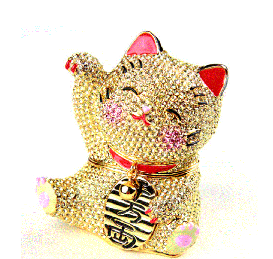 ジュエリーボックス キラキラ招き猫【ゴールド】 - 浅草 招き屋 ジュエリーボックス キラキラ招き猫【ゴールド】 - 浅草 招き屋
