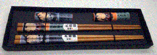 竹製箸2Pセット　相撲箸置き付き