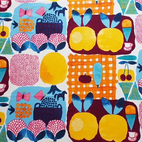 Marimekko マリメッコ ファブリック Kesatori ケサトリ オレンジ 北欧雑貨 北欧食器とハンドメイドのお店 Tomas