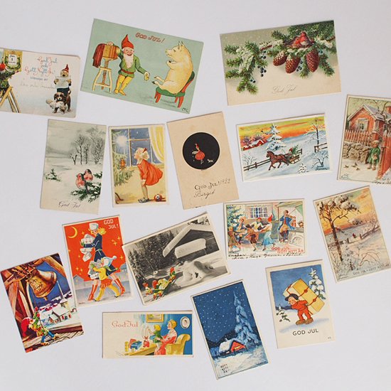 スウェーデンのヴィンテージクリスマスポストカード 16枚 A 北欧雑貨 北欧食器とハンドメイドのお店 Tomas