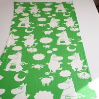 Moomin/ムーミン ヴィンテージファブリック/グリーン 50×138