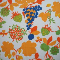 北欧レトロコットンファブリック/Fruits オレンジ 88×131